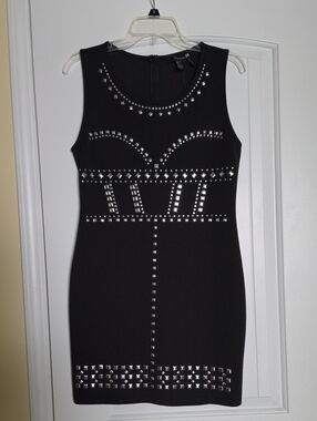 Forever 21 Black Studded Sleeveless Mini Dress